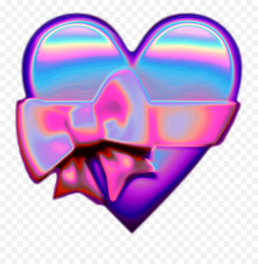 Holo Holographic Heart Bow Hearts Emoji - Holographic Hearts,Heart Bow Emoji