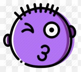 Emoji Emoticon Face Flirty Icon - Black White Silly Clipart