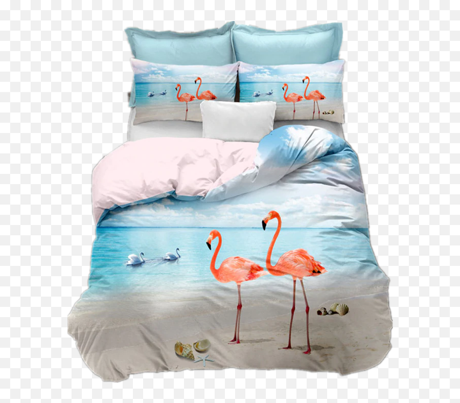 Pink Flamingo Bed Linen 3 D For Girl Birds Bed Clothes Cozy Sanding Queen Duvet Cover Sets Animal Single Double Beding Cheap Duvets Covers Cotton - Flamingo Emoji,Emoji Bedding