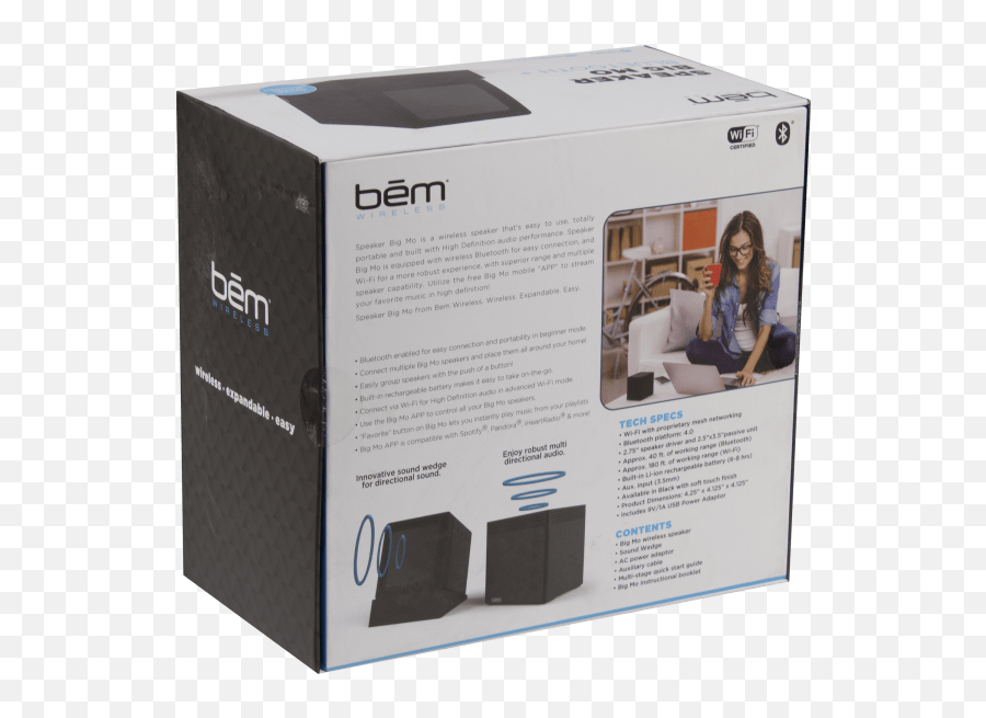 2 - Pack Bem Wireless Big Mo Wifi Speakers Box Emoji,Emoji Speaker