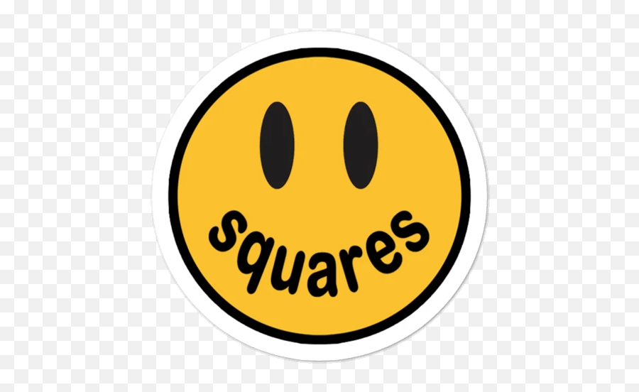 Squares Smiley - Sticker U2013 Square Sayings Smiley Emoji,Tired Emoticon