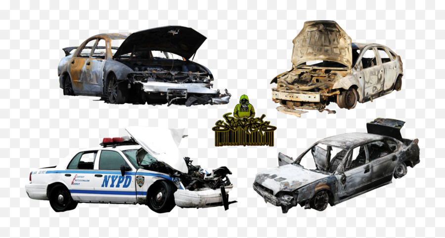 Cars And A Destroyed Us Police Car Png - Police Car Png Emoji,Police Car Emoji
