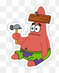Spongebob - Patrick Star With Board Emoji,Water Gun Emoji Meme