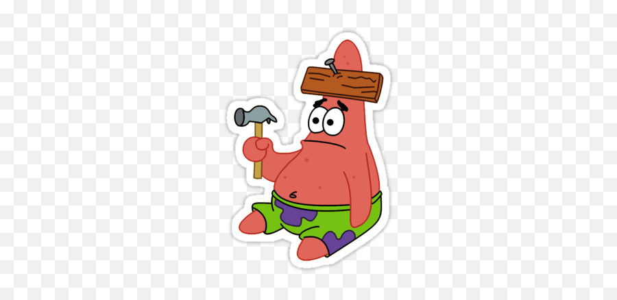 Spongebob - Patrick Star With Board Emoji,Water Gun Emoji Meme