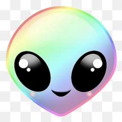 Alien Extraterrestre Rainbow Arcenciel Emoji - Alien Imagenes De Emojis Extraterrestres,Kawaii Emoji