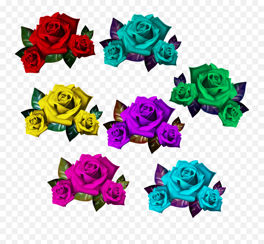 Colorful Romeo Juliet Bouquet Of Roses - Portable Network Graphics Emoji,Roses Emoticon