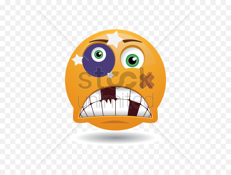 Wounded Emoticon Vector Image - Cartoon Emoji,Eating Emoticon
