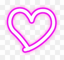 Heart Hearts Neon Lights Love Edits - Pink Transparent Emoji