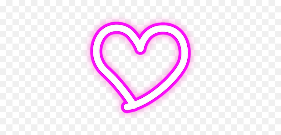 Heart Hearts Neon Lights Love Edits - Heart Pink Light Neon Transparent Emoji,Heart Emoji Edits
