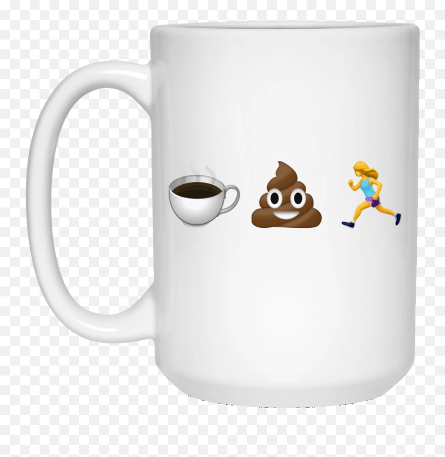 Coffee Poop Run Emoji Mug - Cute Best Friend Sloths,Workout Emoji