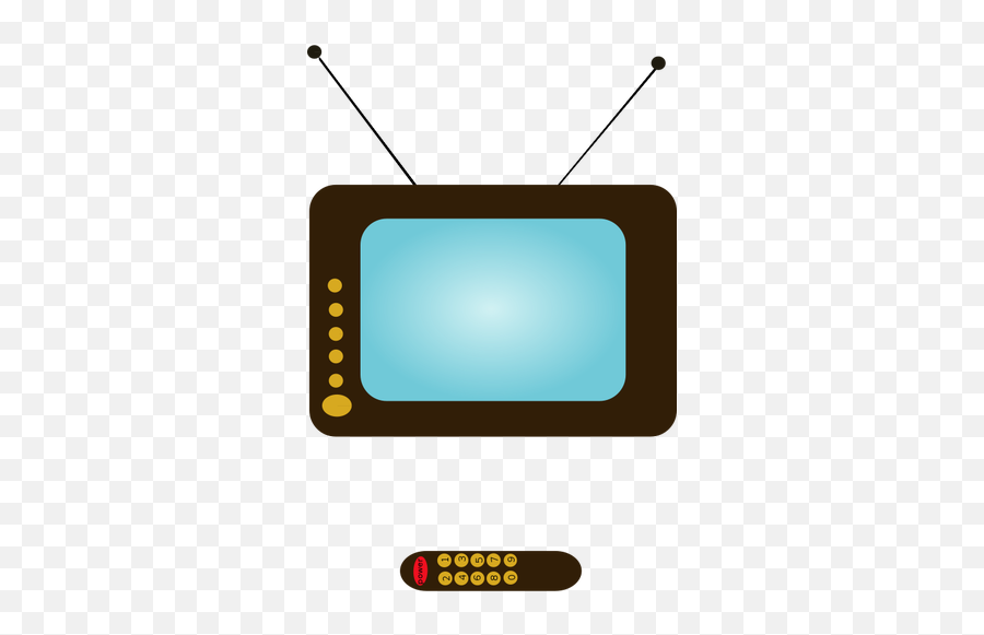 Vector Illustration Of A Tv Set And A - Television Set Emoji,Tv Remote Emoji