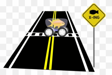 Fish Crossing - Highway Clipart Png Emoji