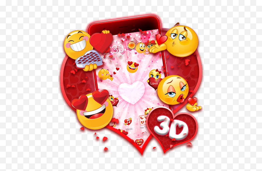 3d Valentine Love Emoji Theme On Google Play Reviews Stats - Valentine Smiley,Valentine Emoji