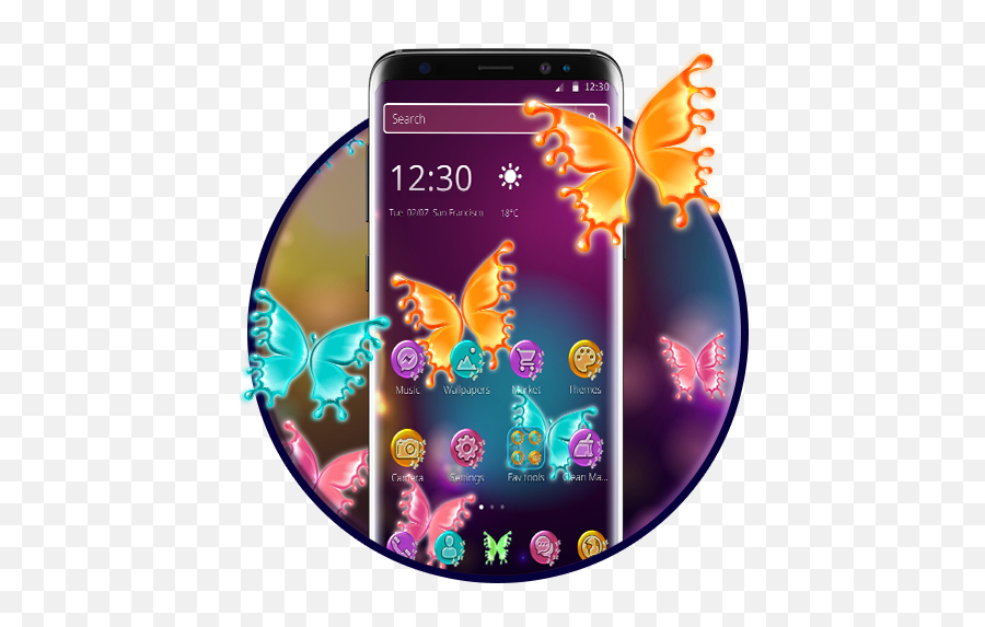 Amazoncom Colorful Butterflies 2d Theme Appstore For Android - Smartphone Emoji,Butterfly Emoji Android