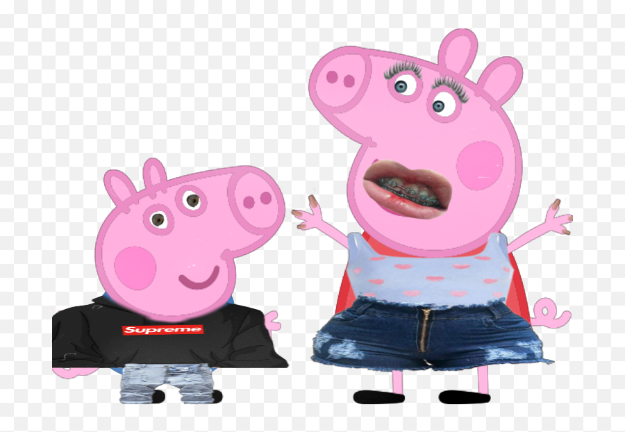 I Made Peppa And George Into A Basic White Girl And Boy - Peppa Pig Emoji,Basic Girl Emoji