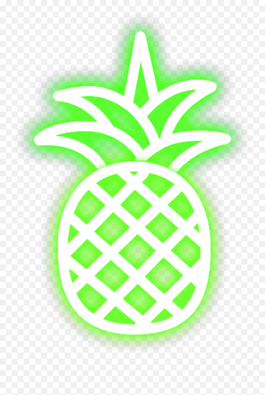 Neon Pineapple Fruits Sticker - Aesthetic Neon Pineapple Emoji,Pineapple Emoji
