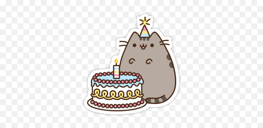 Stickers Transparent Cake Picture - Pusheen Happy Birthday Cute Emoji,Emoji Birthday Cakes