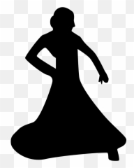 woman in dress silhouette png - Woman Dancing With Long Transparent Princess Silhouette Png Emoji