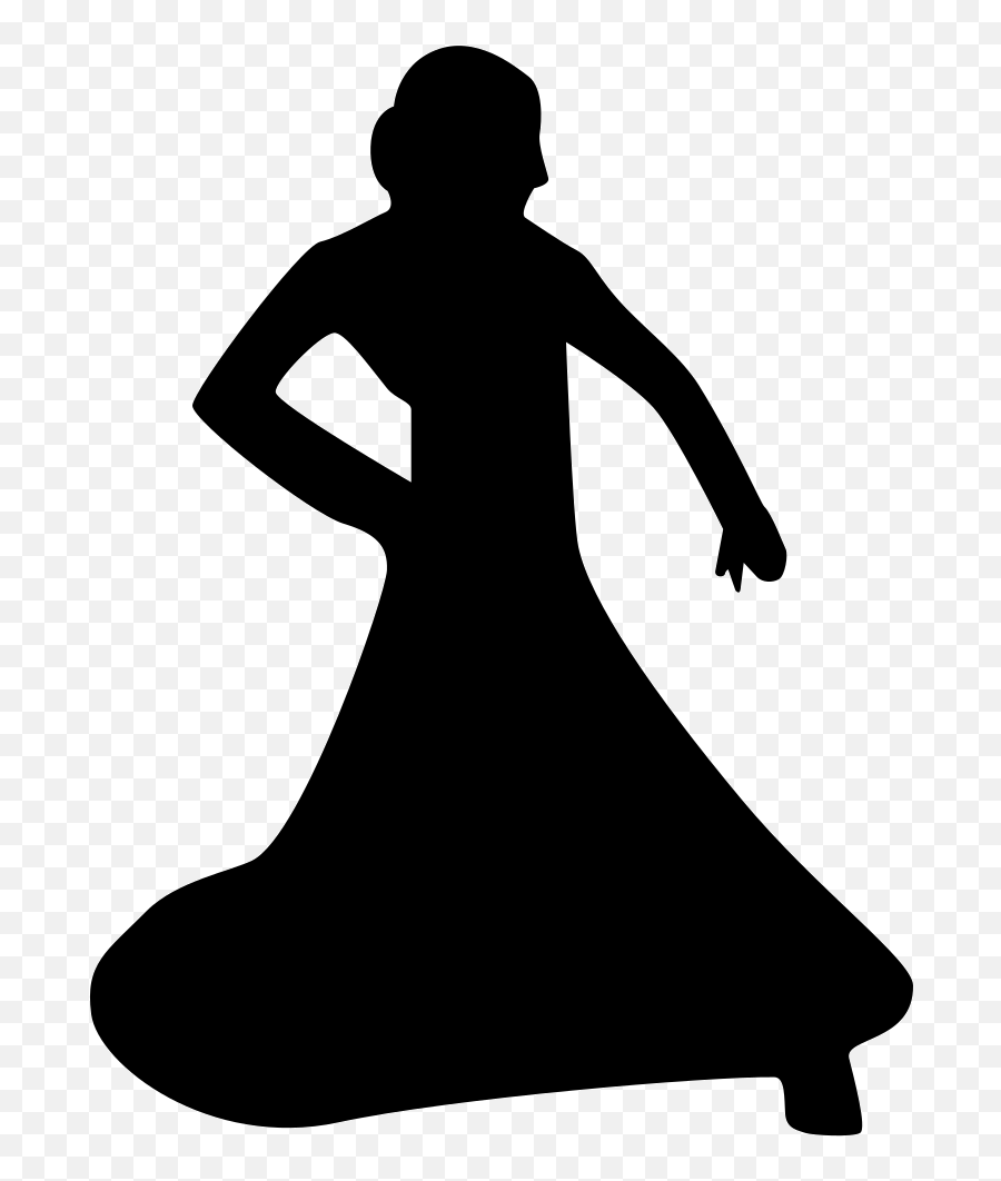 Woman In Dress Silhouette Png - Woman Dancing With Long Transparent Princess Silhouette Png Emoji,Dancing Lady Emoji