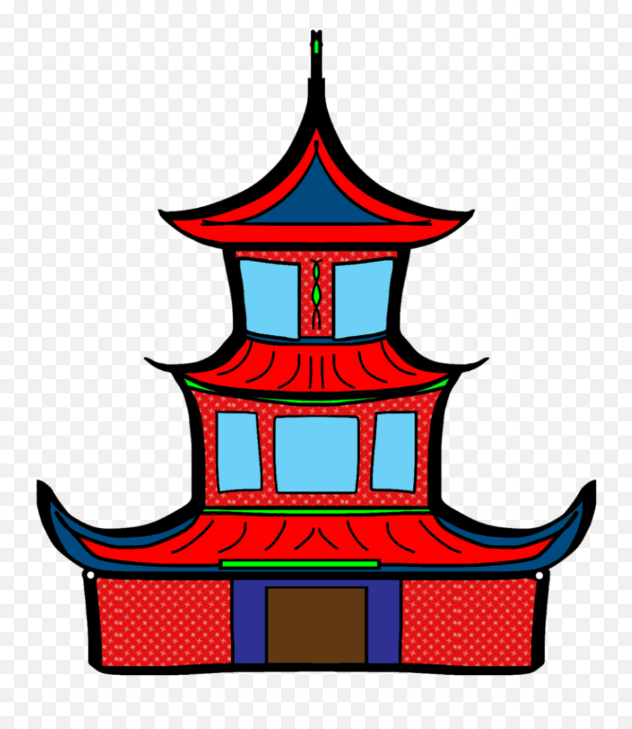 Pagoda Clipart Chinese - Dibujo Pagoda China Png Download Pagoda Clipart Emoji,Flag Castle Emoji