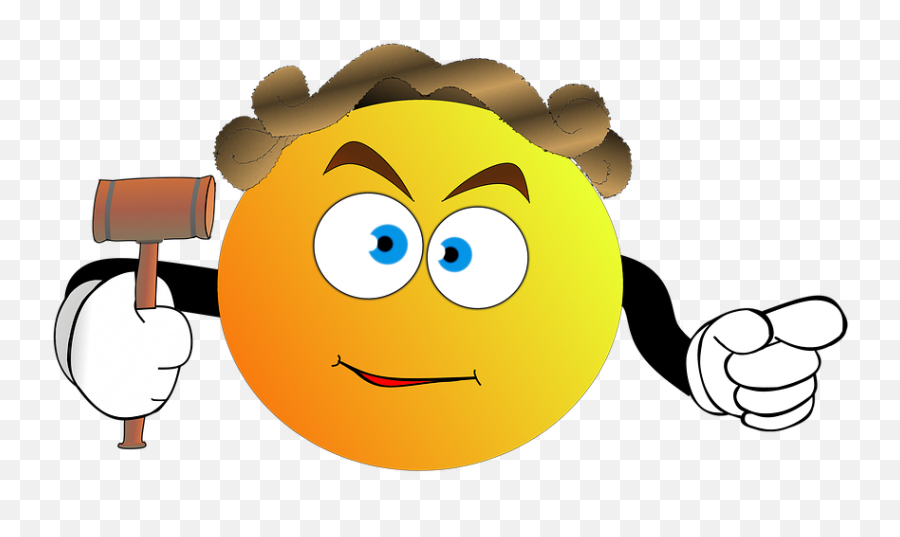 Smiley Judge Justice - Lawyer Emoticon Emoji,Point Right Emoji