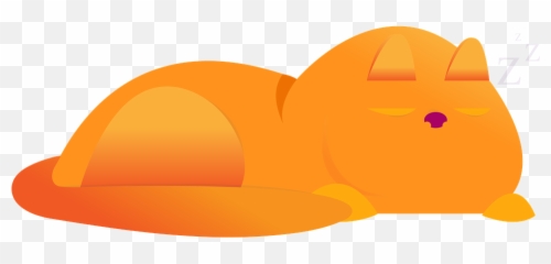 Cat Ginger Sleeping - Clip Art Emoji