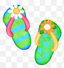 Hawaiian Slippers Clipart - Summer Flip Flops Art Emoji