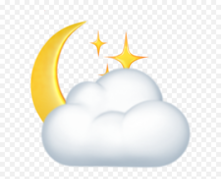 Emoji Crescent Moon Cloud - Illustration,Cresent Emoji