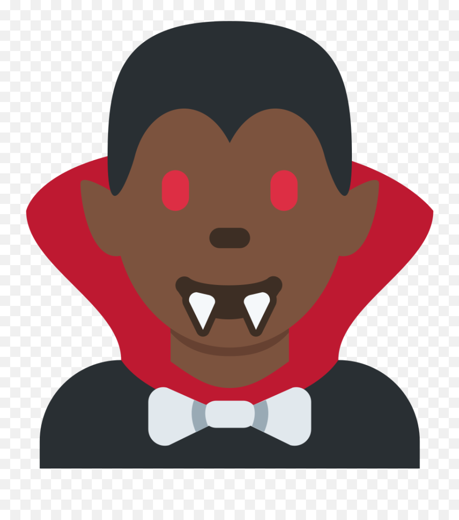 Twemoji2 1f9db - Black Dark Skin Vampire Emoji,Bow Emoji