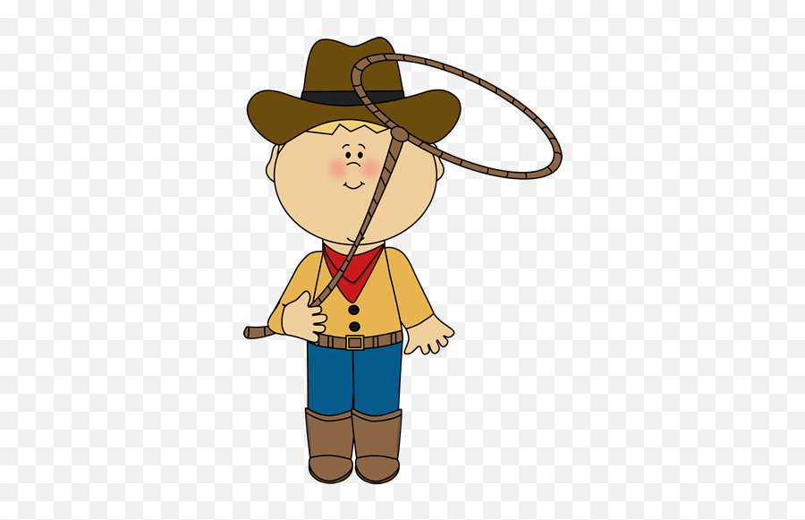 Cowboy With A Lasso With Images Western Clip Art - Kids Cowboy Clip Art ...