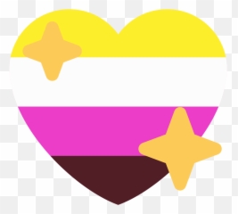 Neon Pastel Pride Emojis - Non Binary Heart Emoji,Lesbian Flag Emoji