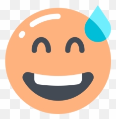 Grinning Face Sweat Emoji Free Icon - Emoji Pastel Icon,Sweat Emoji