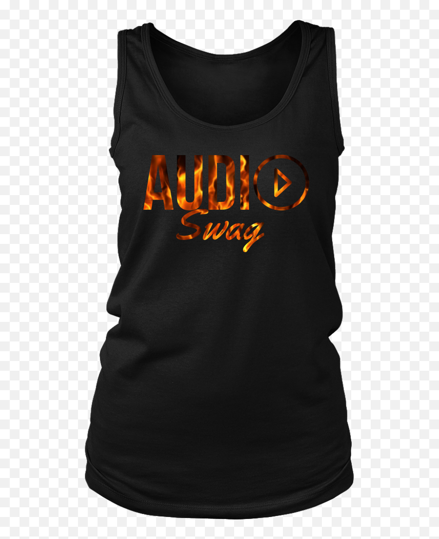 Audio Swag Fire Logo Ladies Tank Top - Shirt Full Size Png Active Tank Emoji,Emoji Tank Top