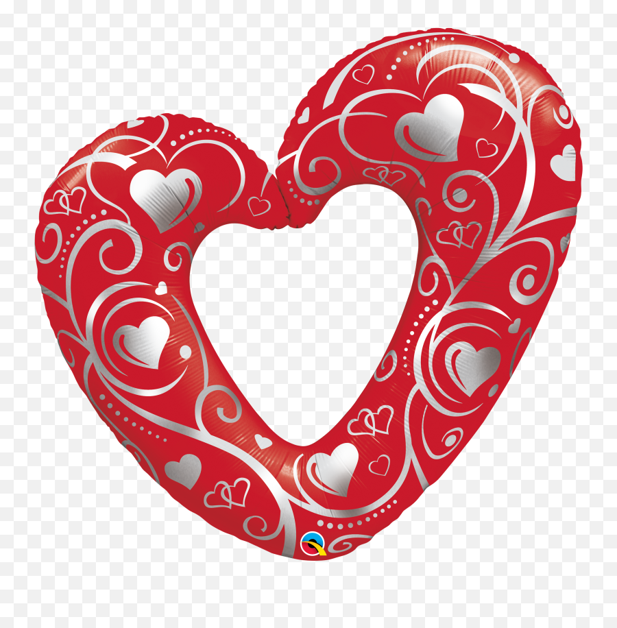 Hearts Filigree Red 42in Foil Balloon Emoji,Heart Emoji Balloons