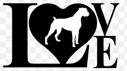 Dog Love Boxer Decal Sticker Clipart - Love My Boxer Dog Emoji,Boxer Dog Emoji