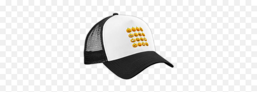Halloween Pumpkin Emoji Cap At Cotton Cart - Baseball Cap,Trucker Emoji