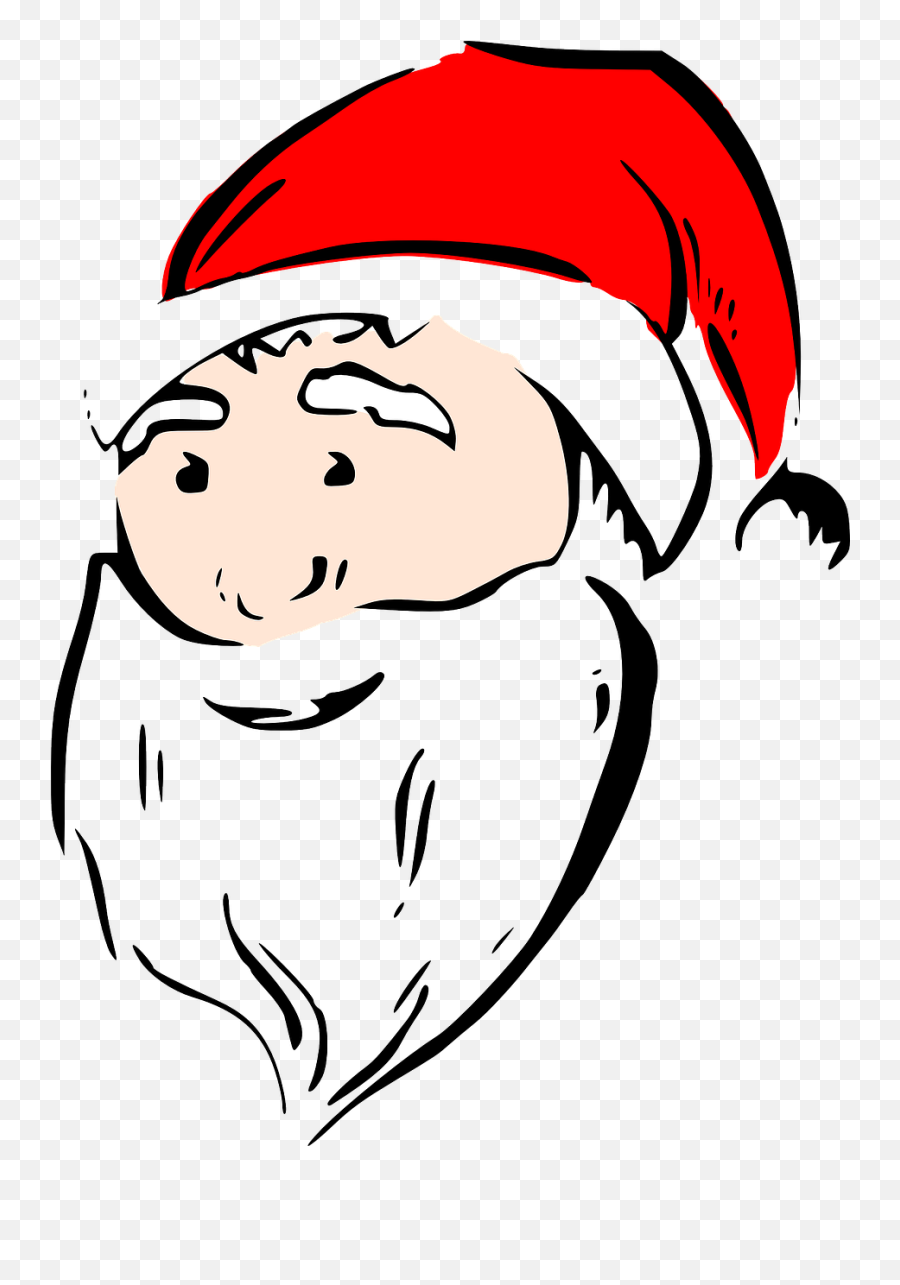 Santa Claus Face Hat Cap - Santa Face Cartoon Png Emoji,Santa Sleigh Emoji