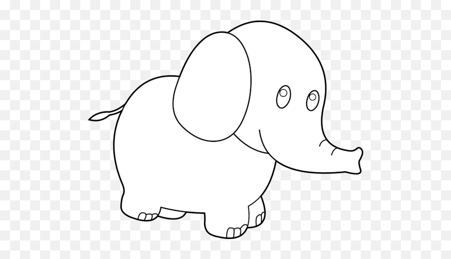 Cute Elephant Clipart Black And White - Clip Art For Coloring Emoji,Elephant Emoji