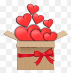 box boite coeur heart gift cadeau - Gift Hearts Png Emoji