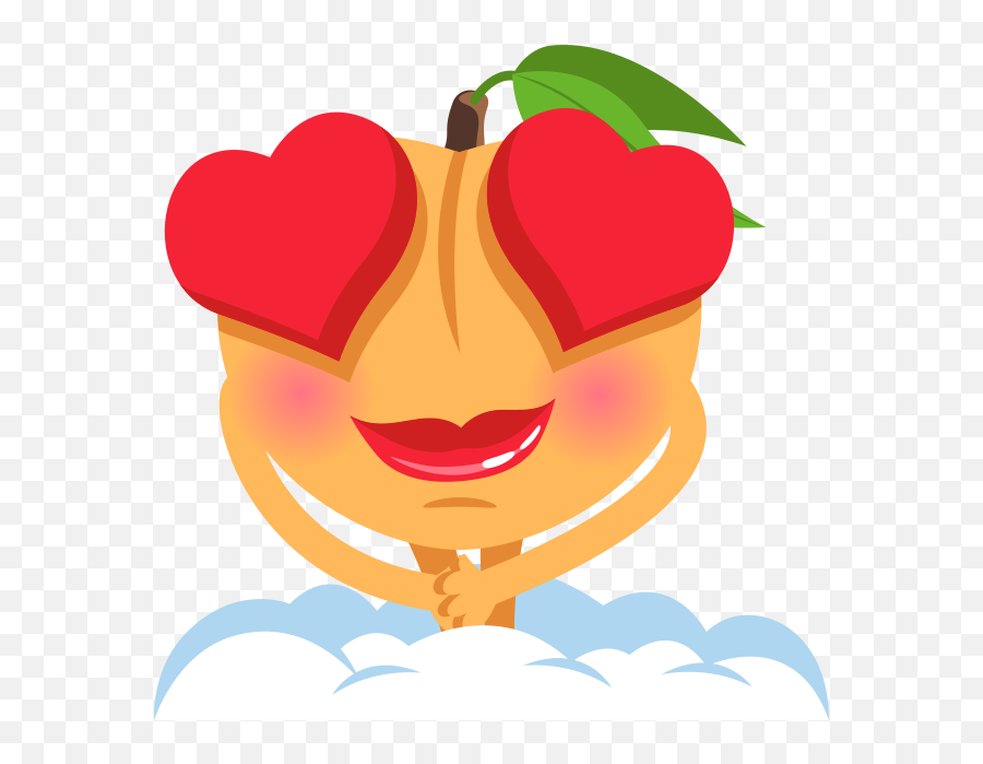 Emoji Inspired Stickers - Love You Emoji,Emoji Peach