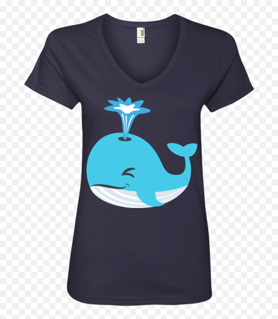 Whale Blow Hole Spray Emoji Ladies V - Boos And Ghouls,Whale Emoji