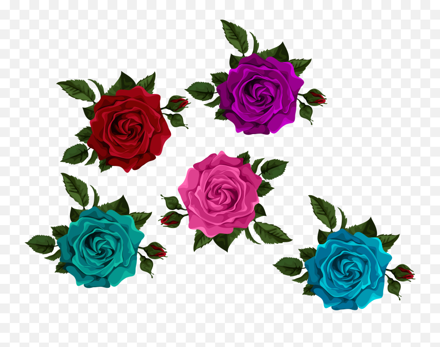 Bud Transparent Picture Clip Art - Colorful Rose Flower Images Png Hd Emoji,Roses Emoticon