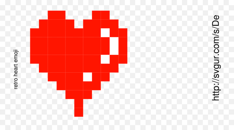 Retro Heart Emoji - Heart With Pixels Vector,Retro Emoji