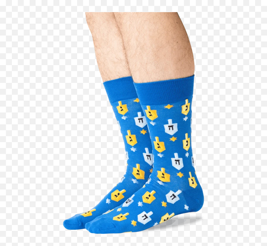 Mens Dreidels Crew Socks - Sock Emoji,Dreidel Emoji