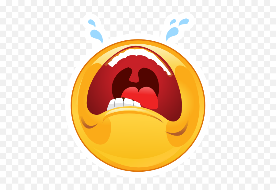 Crazy Crying Emoji Sticker - Crying Emoji,Emoji