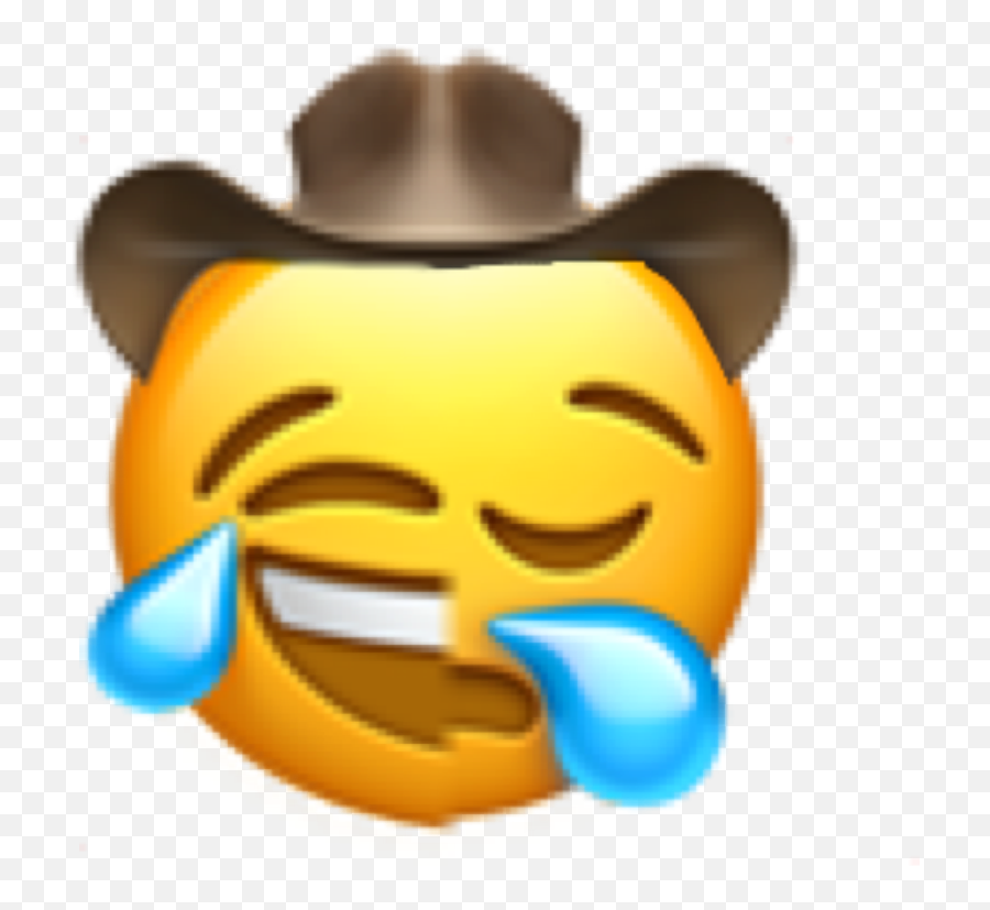 Sad Happy Feliz Triste Yeehaw Cowboy Emoji Emojiiphone - Sad Cowboy Emoji,Sad Cowboy Emoji