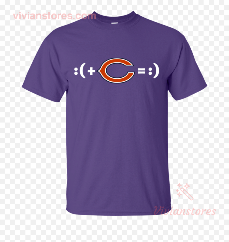 Bears Football Fan Funny Emoji Emoticon T - Shirt Vivianstores Active Shirt,Purple Emoji