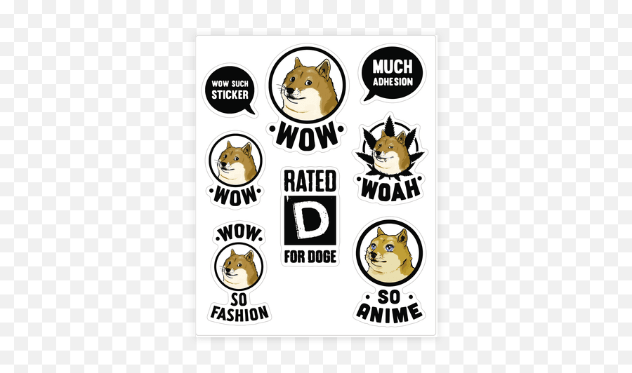 Doge Meme Sticker Lookhuman Meme Stickers Doge Meme - Meme Sticker Sheet Emoji,Doge Emoji