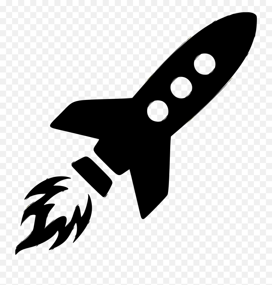 Spaceship Silhouette Clipart - Black And White Rocket Clipart Emoji,Spaceship Emoji