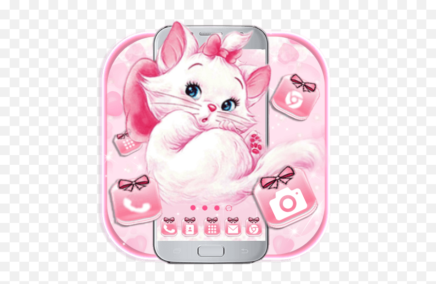 Download Cute Girlish Kitty Themes Hd Wallpapers 3d Icons - Girlish Kitty Emoji,Piggy Emoticons
